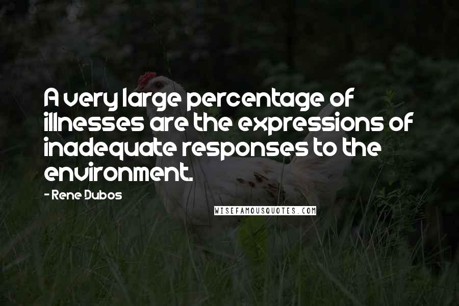 Rene Dubos Quotes: A very large percentage of illnesses are the expressions of inadequate responses to the environment.