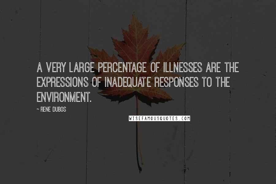 Rene Dubos Quotes: A very large percentage of illnesses are the expressions of inadequate responses to the environment.