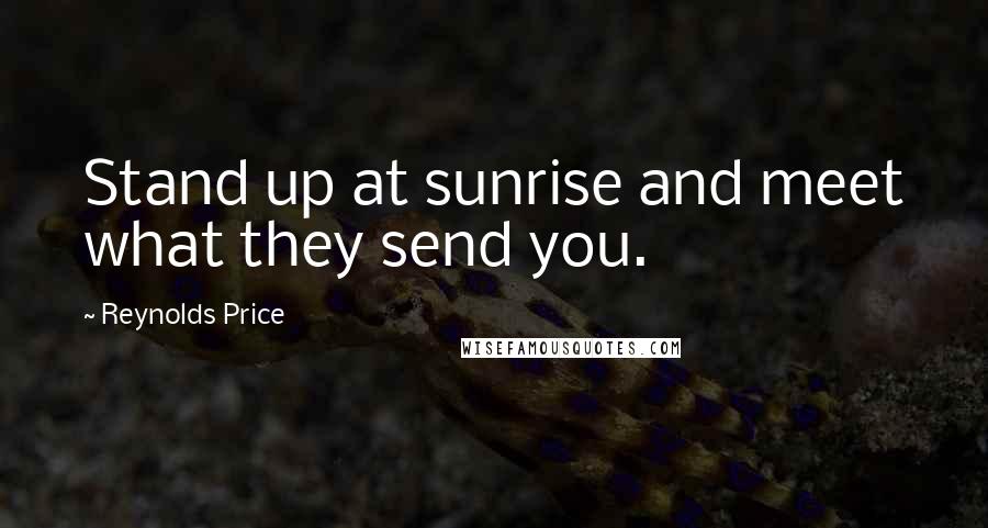 Reynolds Price Quotes: Stand up at sunrise and meet what they send you.