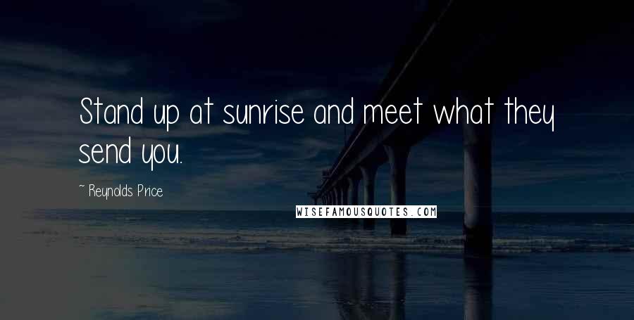 Reynolds Price Quotes: Stand up at sunrise and meet what they send you.