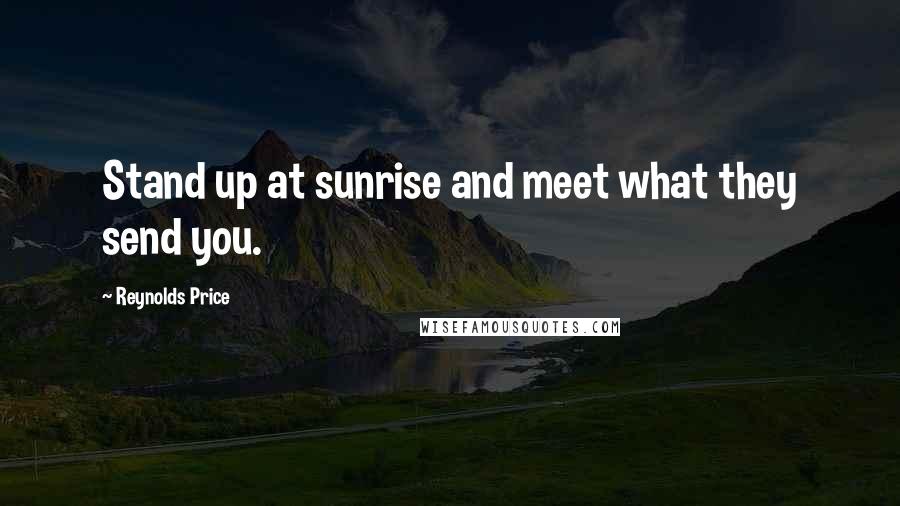 Reynolds Price Quotes: Stand up at sunrise and meet what they send you.
