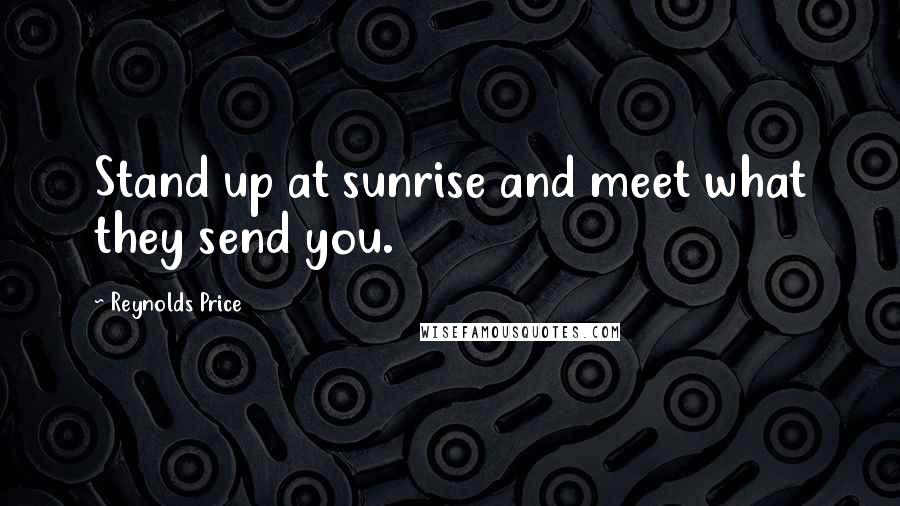 Reynolds Price Quotes: Stand up at sunrise and meet what they send you.