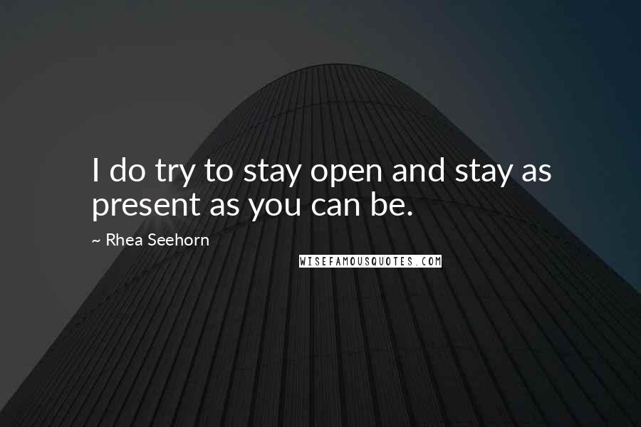 Rhea Seehorn Quotes: I do try to stay open and stay as present as you can be.