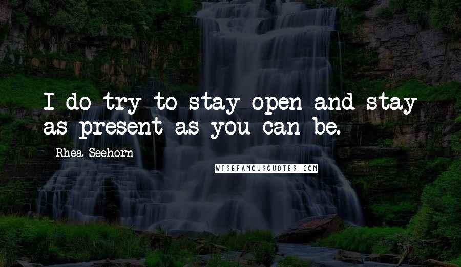 Rhea Seehorn Quotes: I do try to stay open and stay as present as you can be.