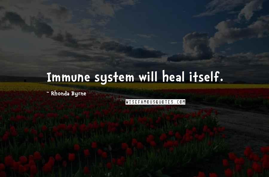 Rhonda Byrne Quotes: Immune system will heal itself.