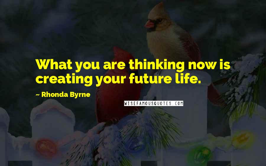 Rhonda Byrne Quotes: What you are thinking now is creating your future life.