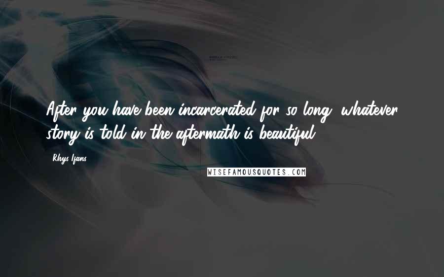 Rhys Ifans Quotes: After you have been incarcerated for so long, whatever story is told in the aftermath is beautiful.