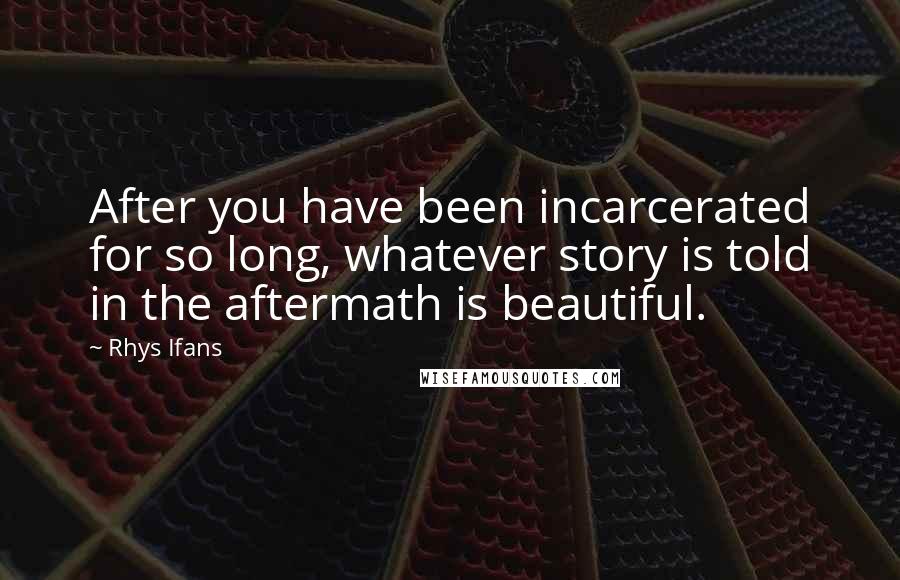 Rhys Ifans Quotes: After you have been incarcerated for so long, whatever story is told in the aftermath is beautiful.