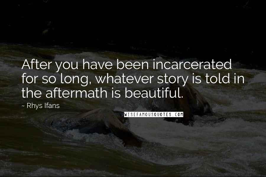 Rhys Ifans Quotes: After you have been incarcerated for so long, whatever story is told in the aftermath is beautiful.