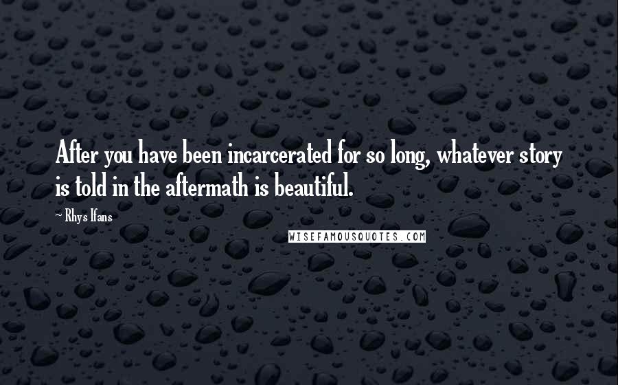 Rhys Ifans Quotes: After you have been incarcerated for so long, whatever story is told in the aftermath is beautiful.