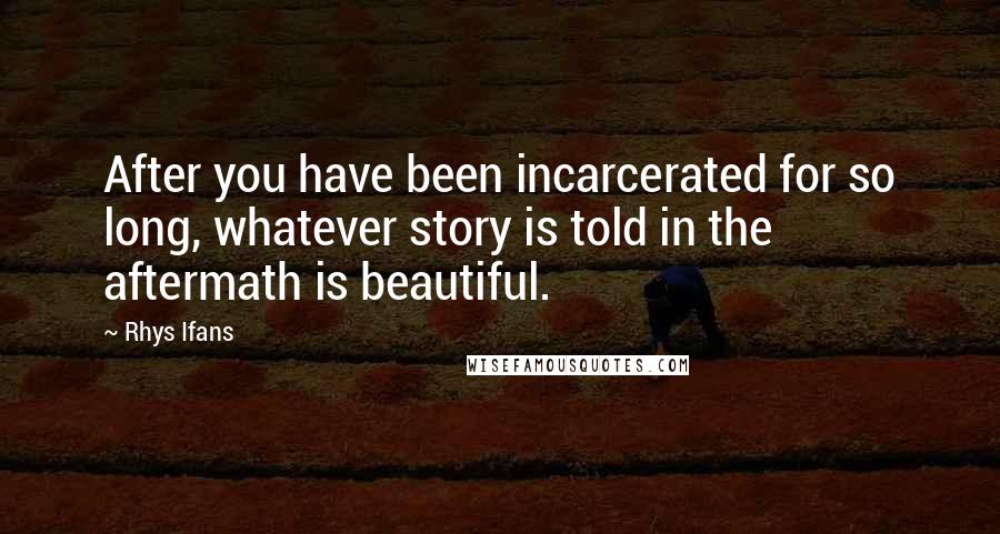 Rhys Ifans Quotes: After you have been incarcerated for so long, whatever story is told in the aftermath is beautiful.