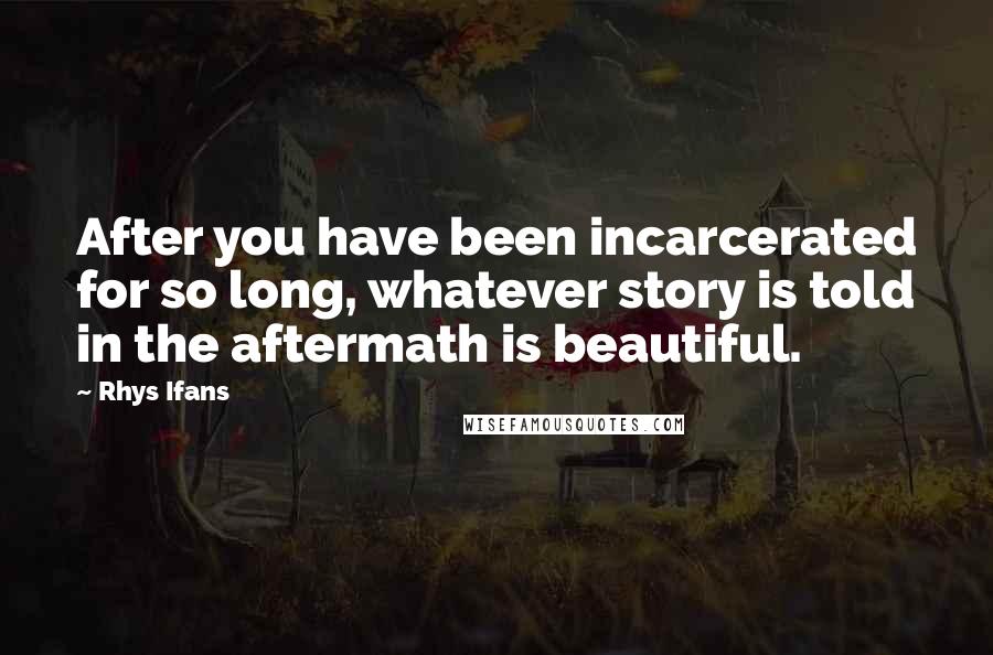 Rhys Ifans Quotes: After you have been incarcerated for so long, whatever story is told in the aftermath is beautiful.