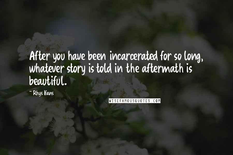 Rhys Ifans Quotes: After you have been incarcerated for so long, whatever story is told in the aftermath is beautiful.