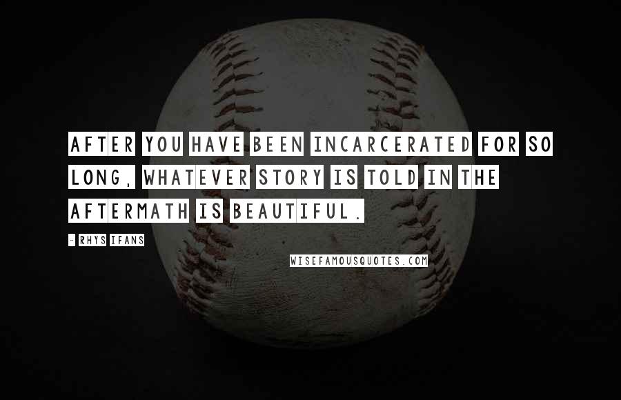 Rhys Ifans Quotes: After you have been incarcerated for so long, whatever story is told in the aftermath is beautiful.