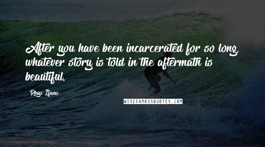 Rhys Ifans Quotes: After you have been incarcerated for so long, whatever story is told in the aftermath is beautiful.