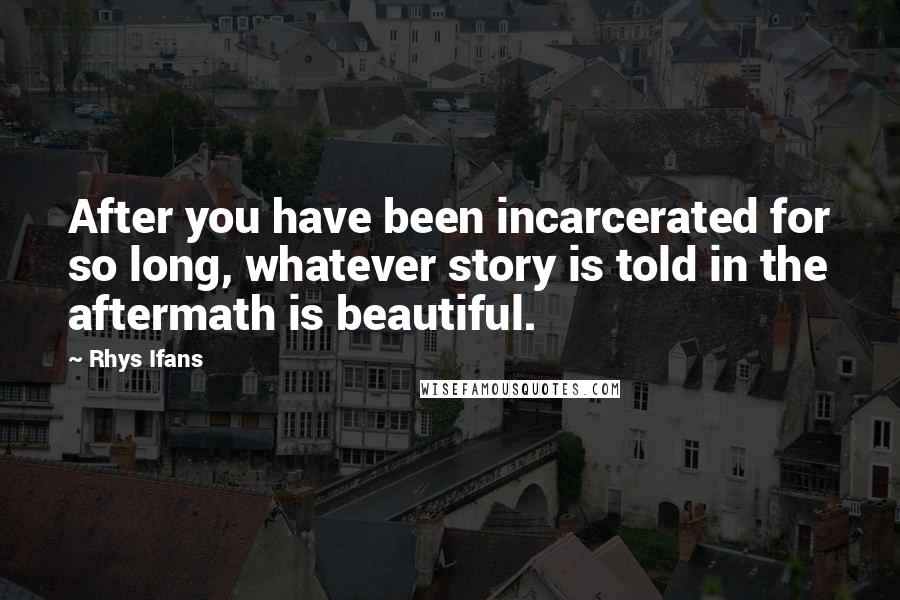 Rhys Ifans Quotes: After you have been incarcerated for so long, whatever story is told in the aftermath is beautiful.