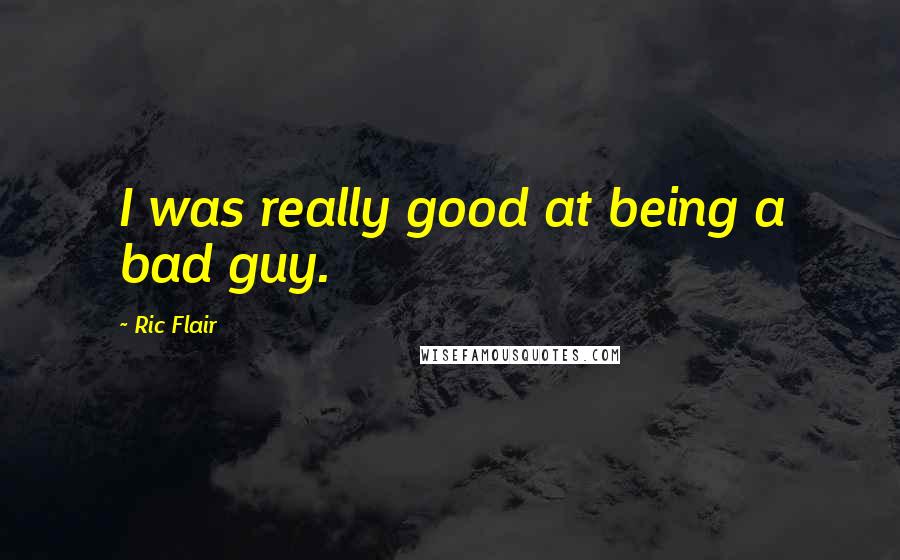 Ric Flair Quotes: I was really good at being a bad guy.