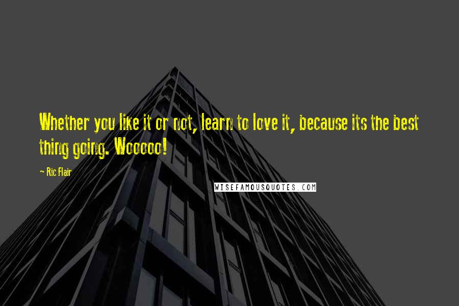 Ric Flair Quotes: Whether you like it or not, learn to love it, because its the best thing going. Wooooo!