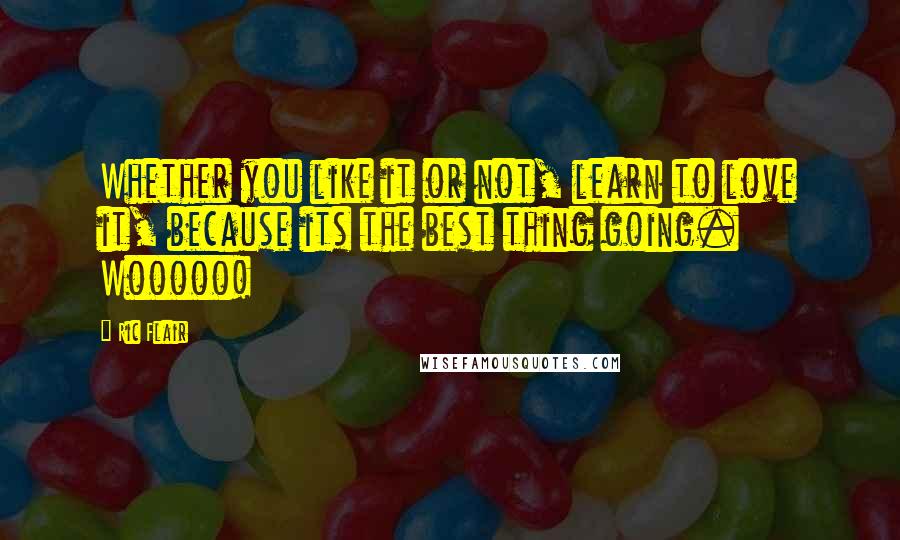 Ric Flair Quotes: Whether you like it or not, learn to love it, because its the best thing going. Wooooo!