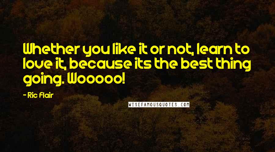 Ric Flair Quotes: Whether you like it or not, learn to love it, because its the best thing going. Wooooo!