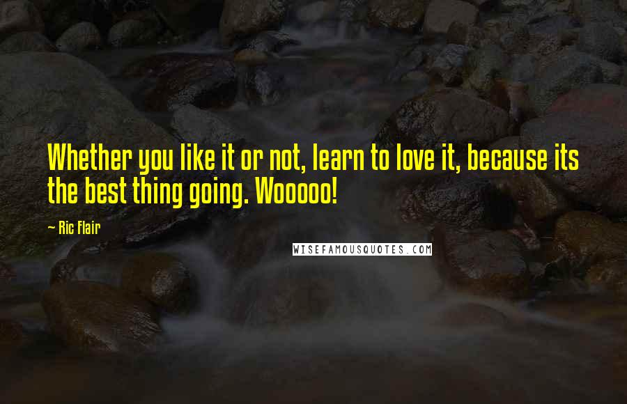 Ric Flair Quotes: Whether you like it or not, learn to love it, because its the best thing going. Wooooo!