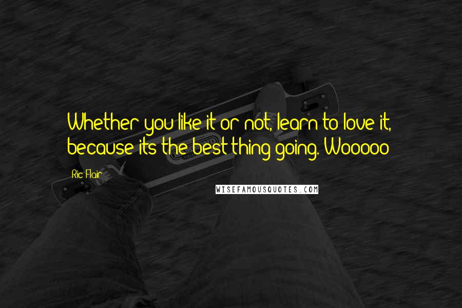 Ric Flair Quotes: Whether you like it or not, learn to love it, because its the best thing going. Wooooo!