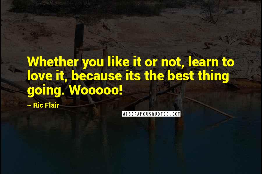 Ric Flair Quotes: Whether you like it or not, learn to love it, because its the best thing going. Wooooo!