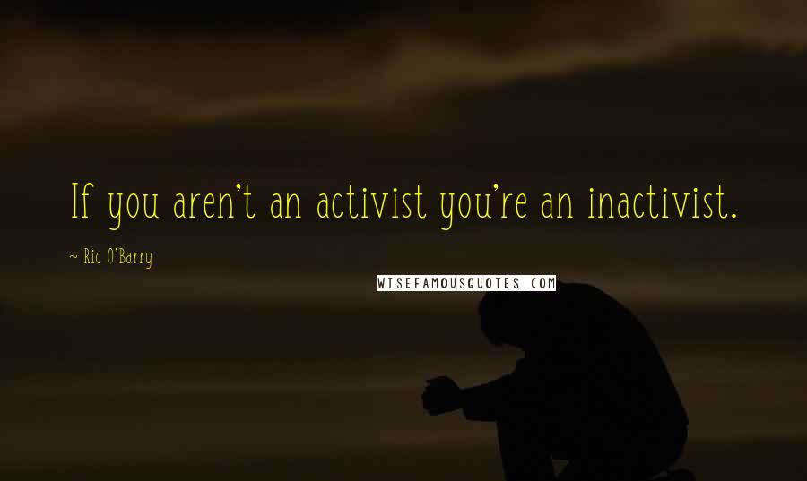 Ric O'Barry Quotes: If you aren't an activist you're an inactivist.