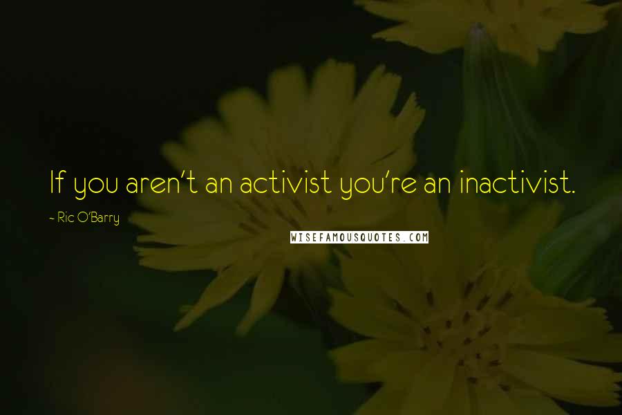Ric O'Barry Quotes: If you aren't an activist you're an inactivist.