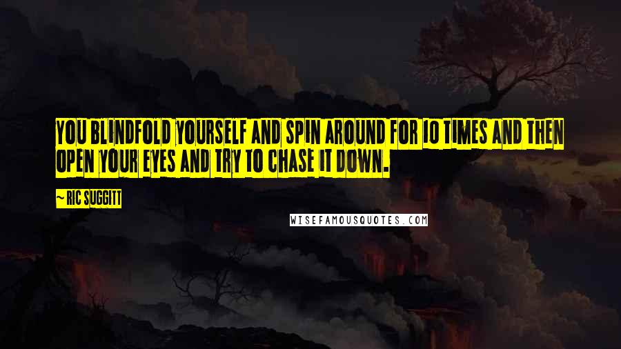 Ric Suggitt Quotes: You blindfold yourself and spin around for 10 times and then open your eyes and try to chase it down.