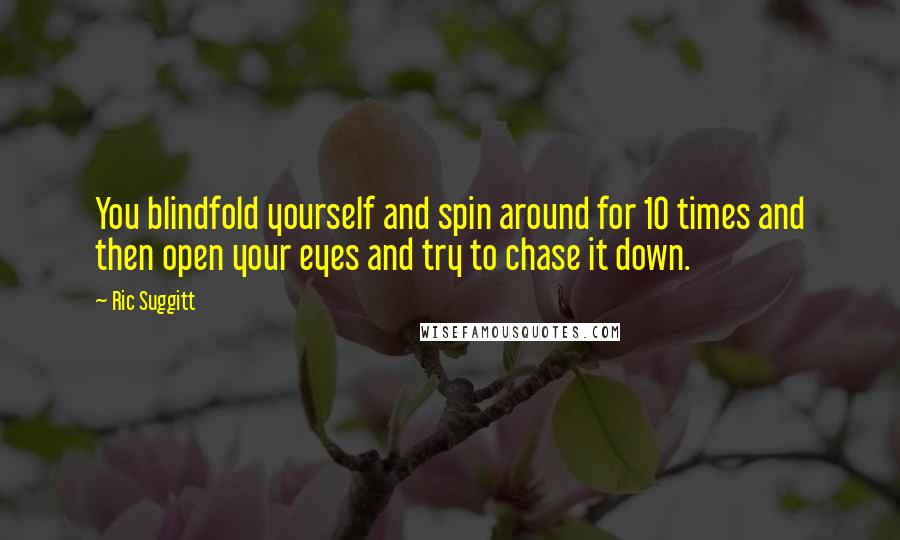 Ric Suggitt Quotes: You blindfold yourself and spin around for 10 times and then open your eyes and try to chase it down.