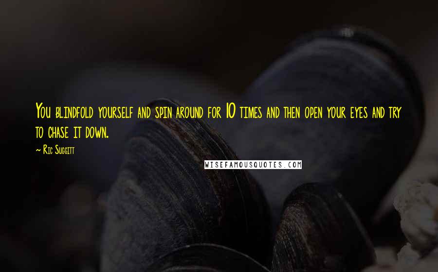 Ric Suggitt Quotes: You blindfold yourself and spin around for 10 times and then open your eyes and try to chase it down.