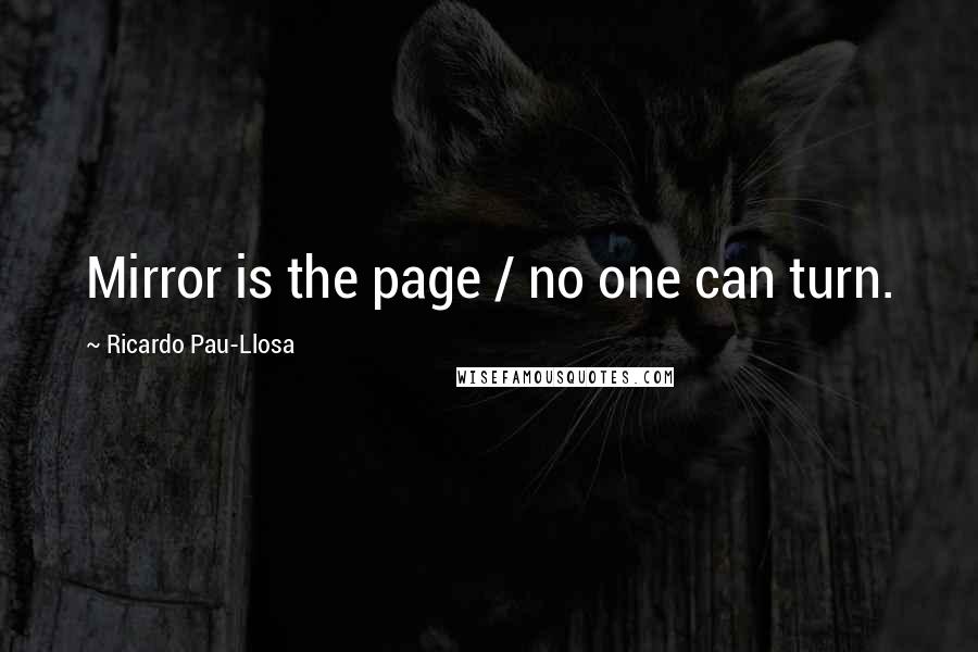 Ricardo Pau-Llosa Quotes: Mirror is the page / no one can turn.