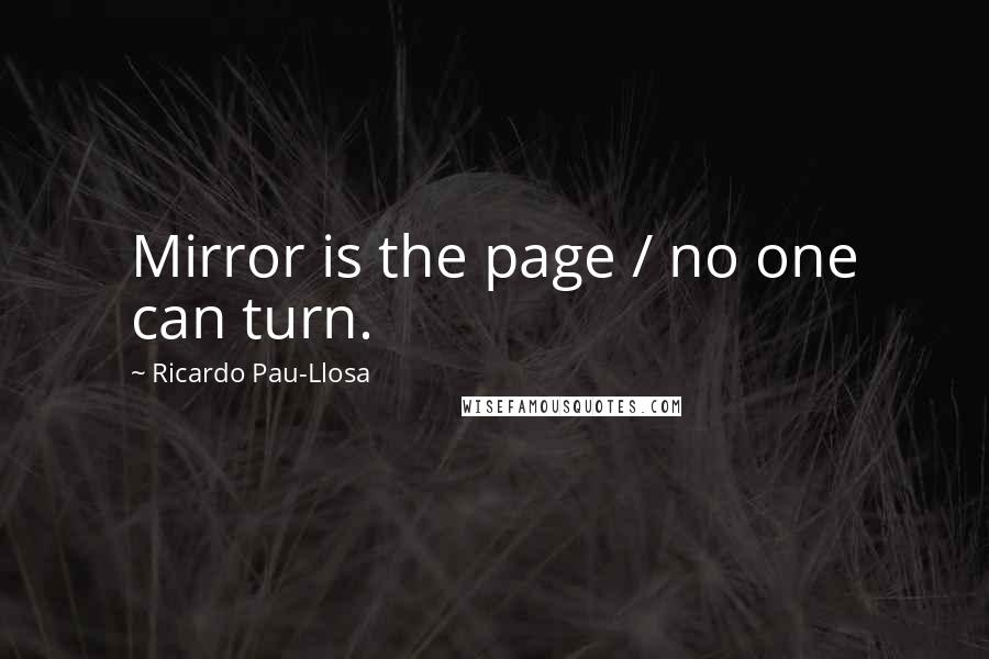 Ricardo Pau-Llosa Quotes: Mirror is the page / no one can turn.