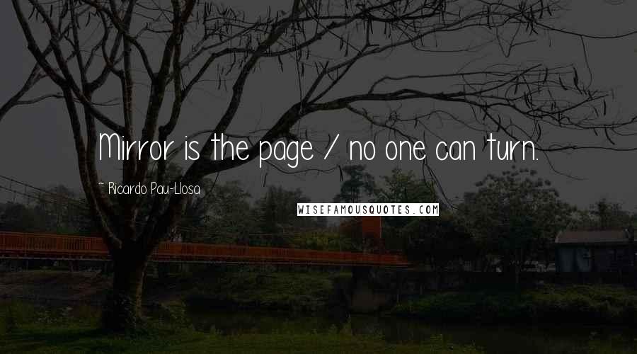 Ricardo Pau-Llosa Quotes: Mirror is the page / no one can turn.