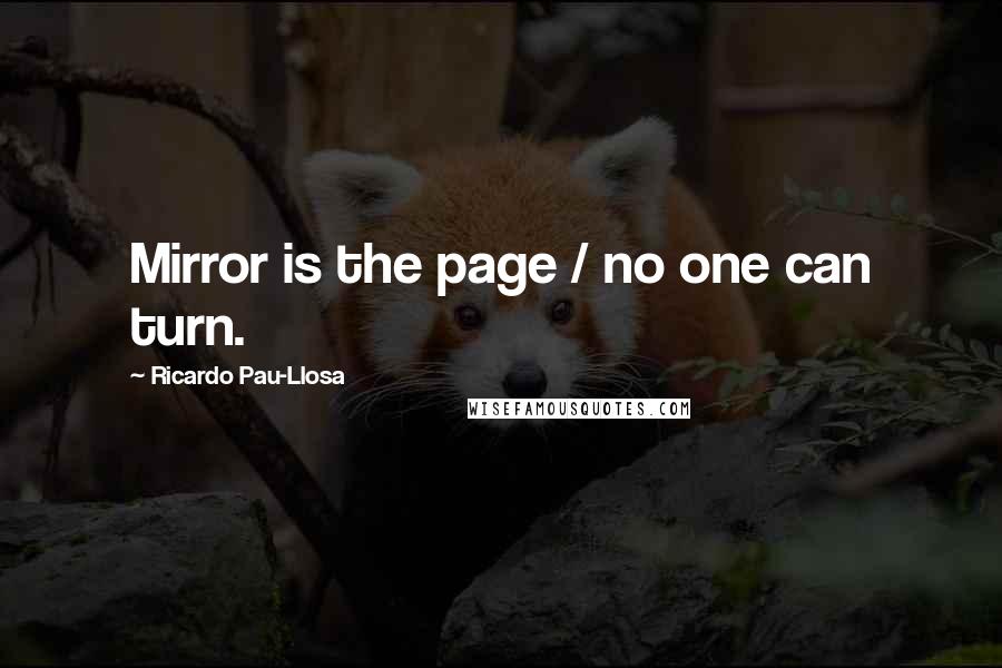 Ricardo Pau-Llosa Quotes: Mirror is the page / no one can turn.