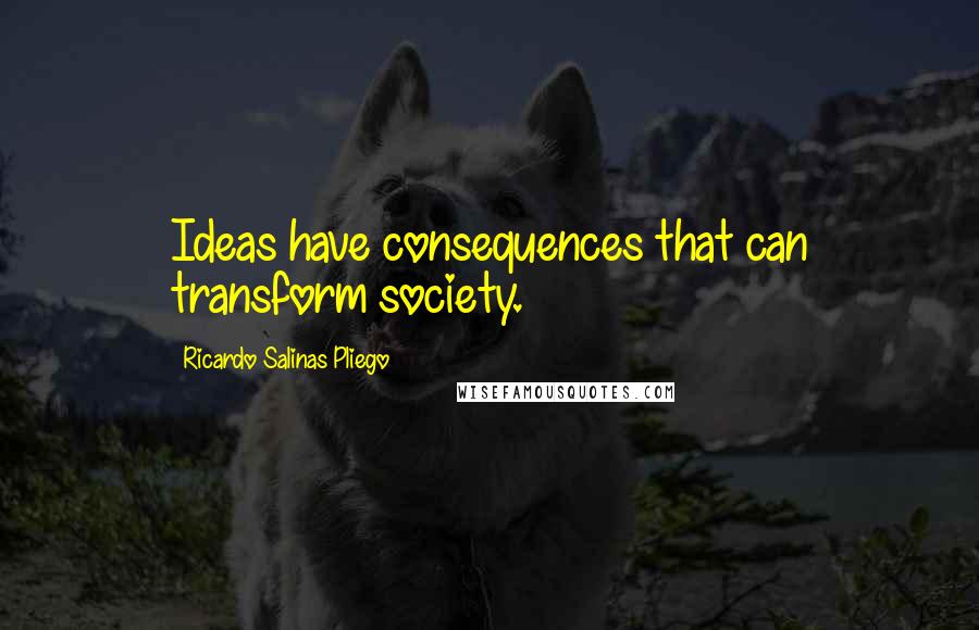 Ricardo Salinas Pliego Quotes: Ideas have consequences that can transform society.