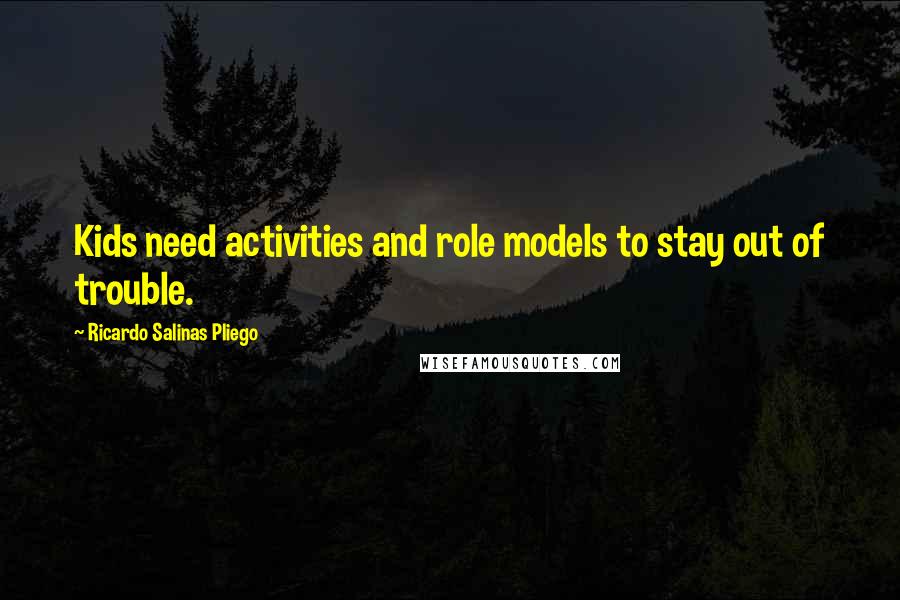 Ricardo Salinas Pliego Quotes: Kids need activities and role models to stay out of trouble.