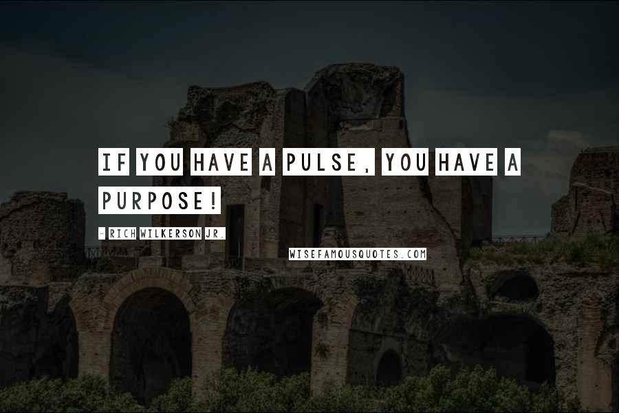 Rich Wilkerson Jr. Quotes: If you have a pulse, you have a purpose!