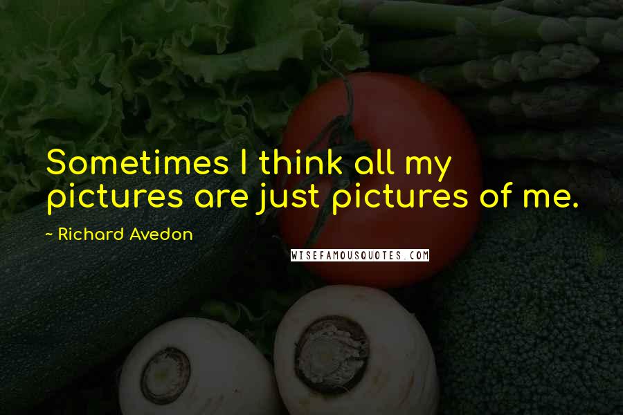 Richard Avedon Quotes: Sometimes I think all my pictures are just pictures of me.