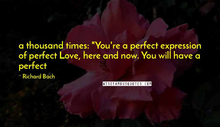 Richard Bach Quotes: a thousand times: "You're a perfect expression of perfect Love, here and now. You will have a perfect