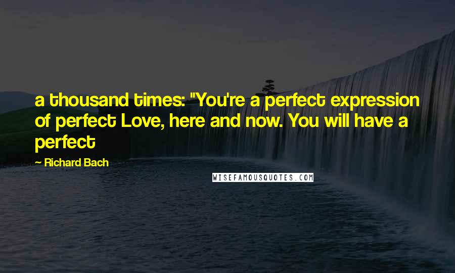Richard Bach Quotes: a thousand times: "You're a perfect expression of perfect Love, here and now. You will have a perfect