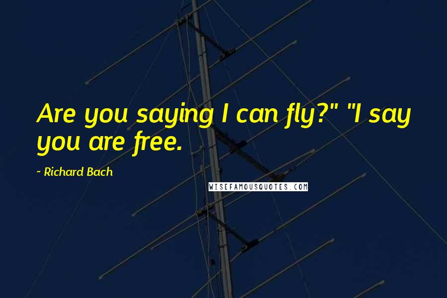 Richard Bach Quotes: Are you saying I can fly?" "I say you are free.