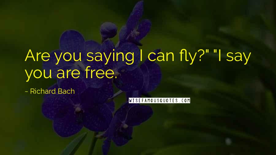 Richard Bach Quotes: Are you saying I can fly?" "I say you are free.