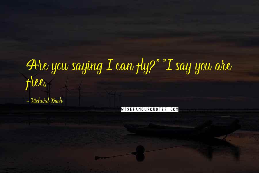 Richard Bach Quotes: Are you saying I can fly?" "I say you are free.
