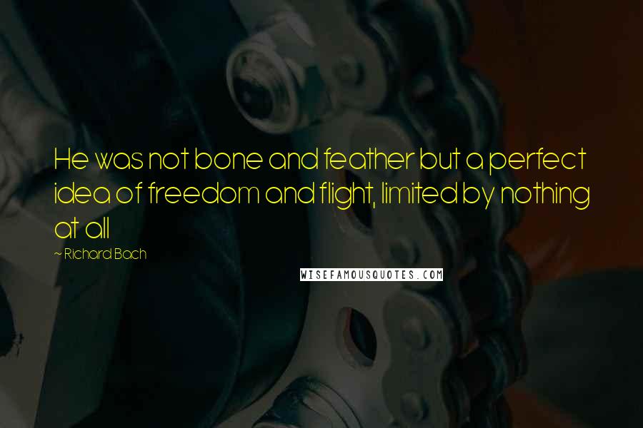 Richard Bach Quotes: He was not bone and feather but a perfect idea of freedom and flight, limited by nothing at all