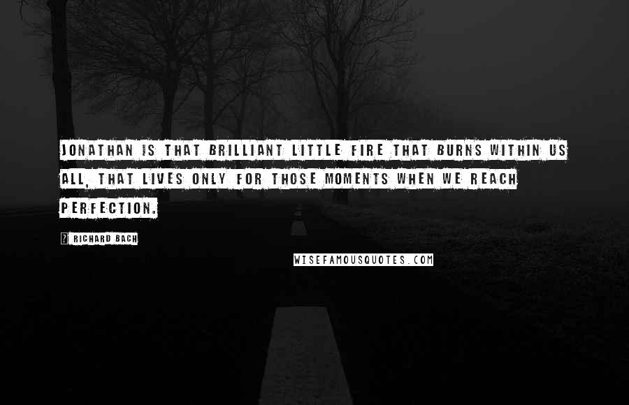 Richard Bach Quotes: Jonathan is that brilliant little fire that burns within us all, that lives only for those moments when we reach perfection.