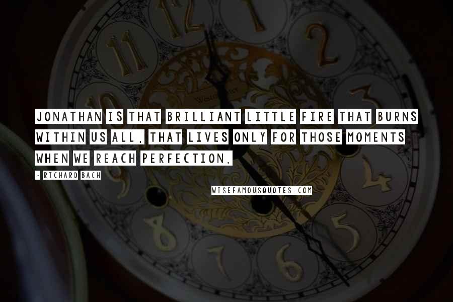 Richard Bach Quotes: Jonathan is that brilliant little fire that burns within us all, that lives only for those moments when we reach perfection.