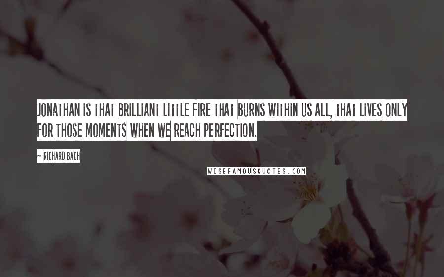 Richard Bach Quotes: Jonathan is that brilliant little fire that burns within us all, that lives only for those moments when we reach perfection.