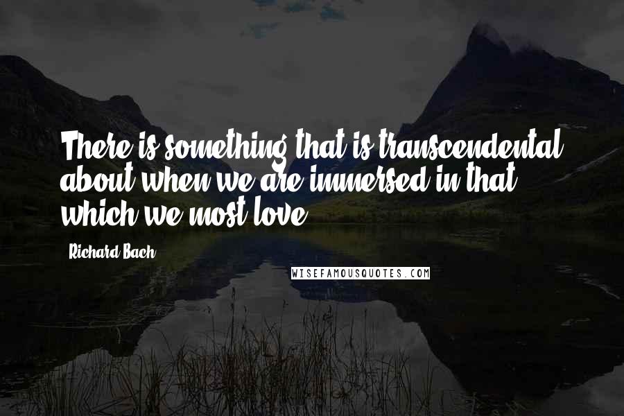 Richard Bach Quotes: There is something that is transcendental about when we are immersed in that which we most love.